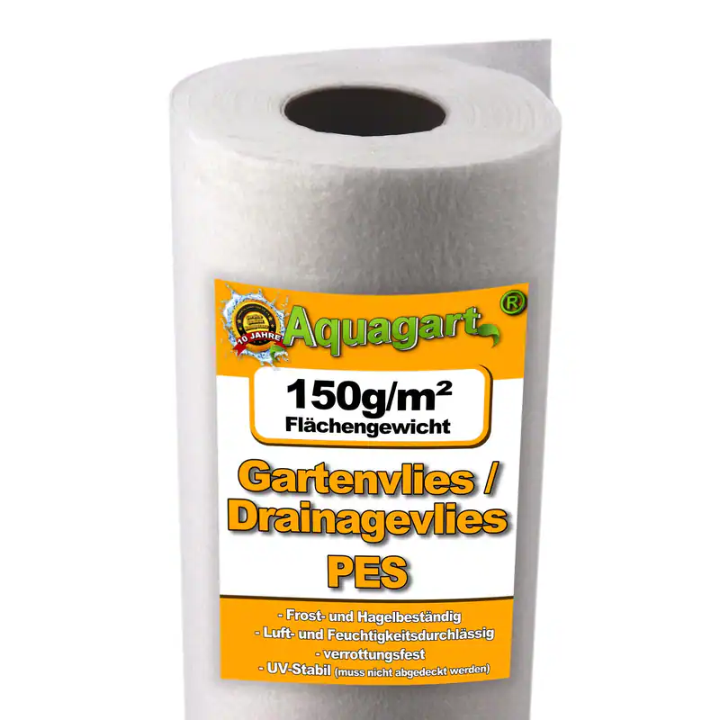 37,5m² Gartenvlies Unkrautvlies Drainagevlies 150g 1,5m breit