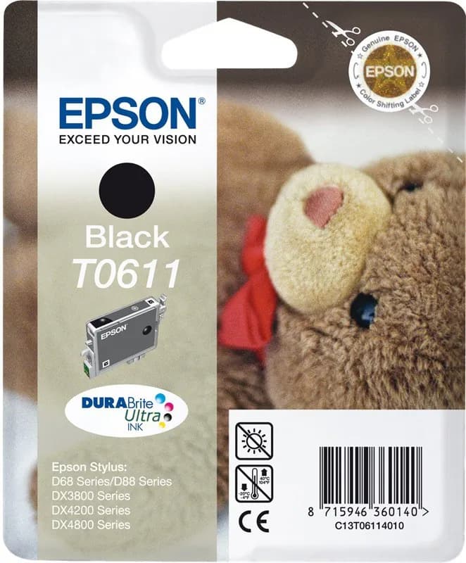 Original Epson T0611 schwarz Stylus D68 D88 DX3800 DX3850 DX4200 OVP DATUM 2023