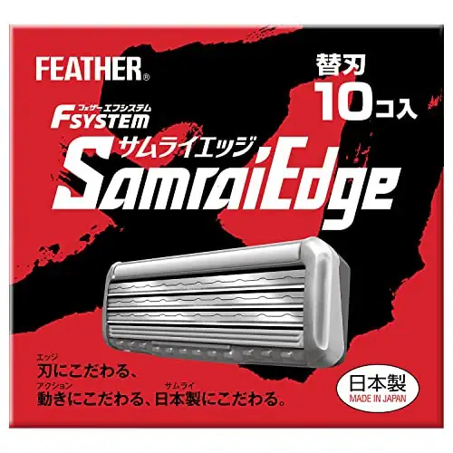 FEATHER F System Samurai Edge Ersatzklingen 10 Stück 3 Klingen Rasierer T Form