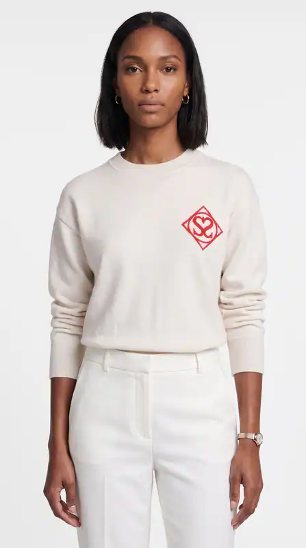 Sandro Damen Strickpullover Ecru Kaschmirmischung Größe 36 FR S2928H