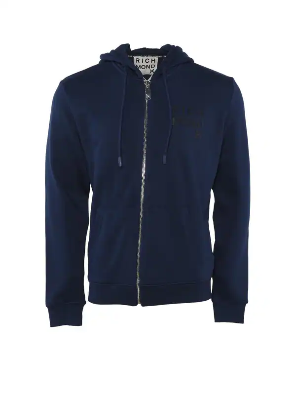 John Richmond Herren Zip-Hoodie Navy Größe XL UMP26034FE