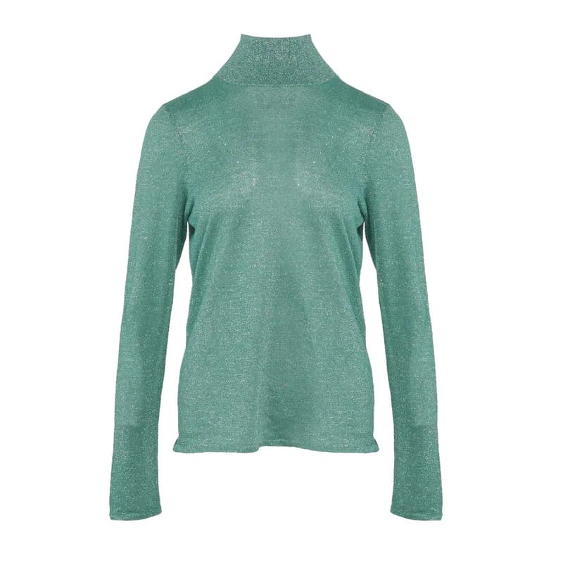 Sandro Damen Pullover Grün Strick Stehkragen Gr. 3 L FR 40 S2721H Top