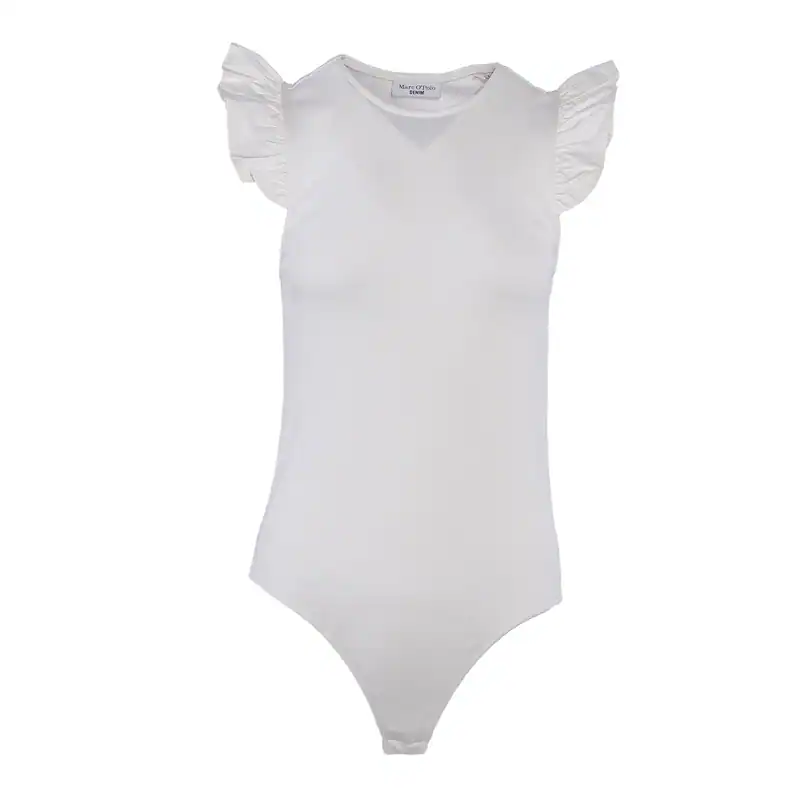 Marc O'Polo Body Weiß Gr. L Damen Bodysuit Ärmellos Baumwolle Cotton