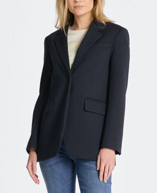 GANT Damen Blazer Dunkelblau Jersey Jacke Kurzmantel Gr. 38 4770166
