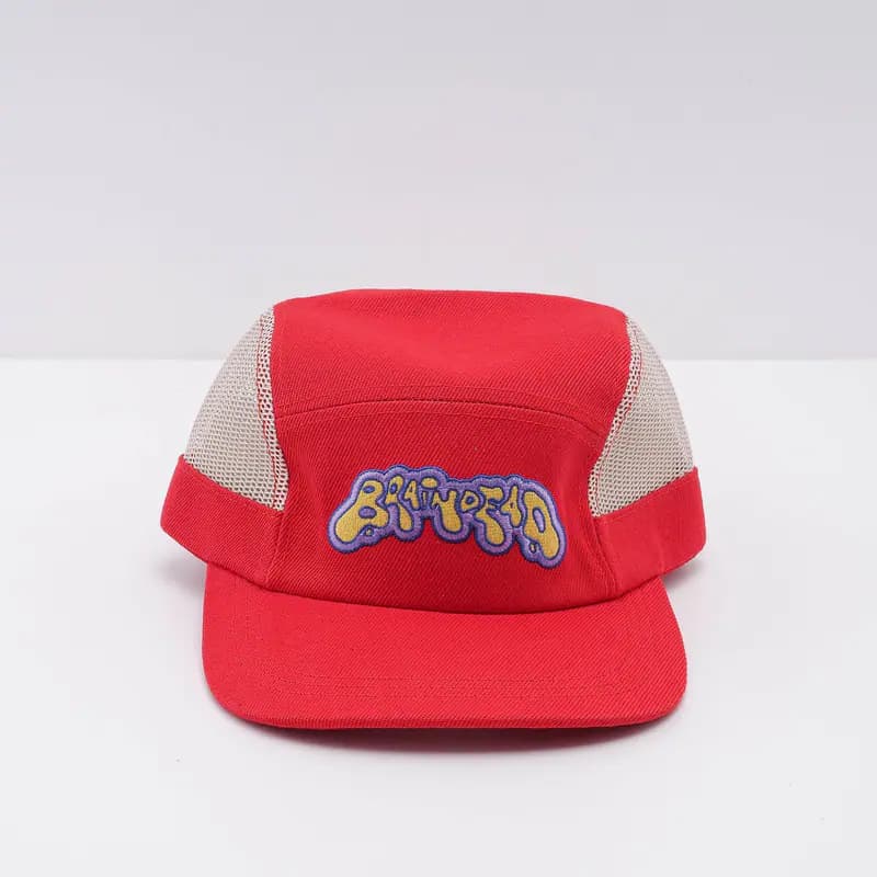 Brain Dead Kappe Rot One Size Herren Mütze Mesh Panel Camp Hat Bestickt Cap