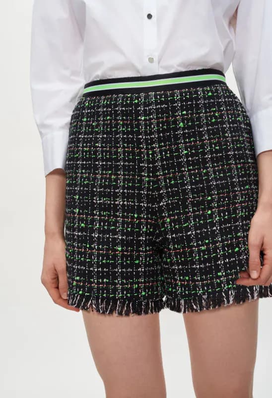 Claudie Pierlot Damen-Shorts aus schwarzem Tweed Größe 38 FR M Neu