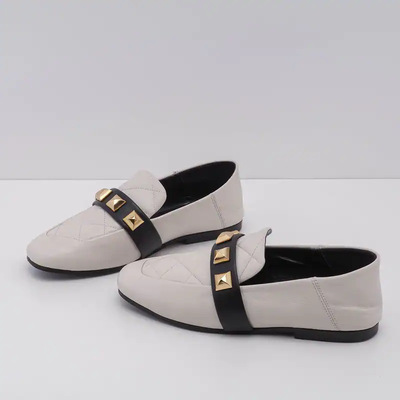 Claudie Pierlot Ivory Studded Leather Loafers Size 36 EU 3.5 UK 6 US CFACH00142