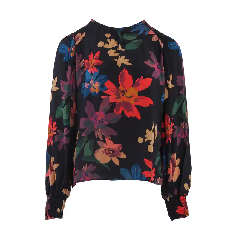 Desigual Bluse Mehrfarbig Viskose Gr. 34 XS Damen Langarm 22WWBW19