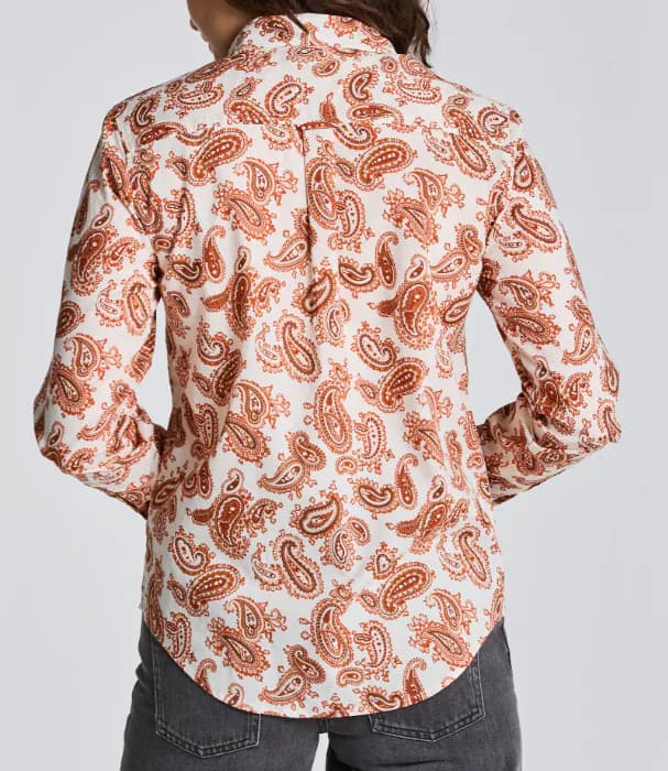 GANT Damen Hemd Mehrfarbig Paisley 100% Baumwolle Langarm Regular Fit Gr. 40 430