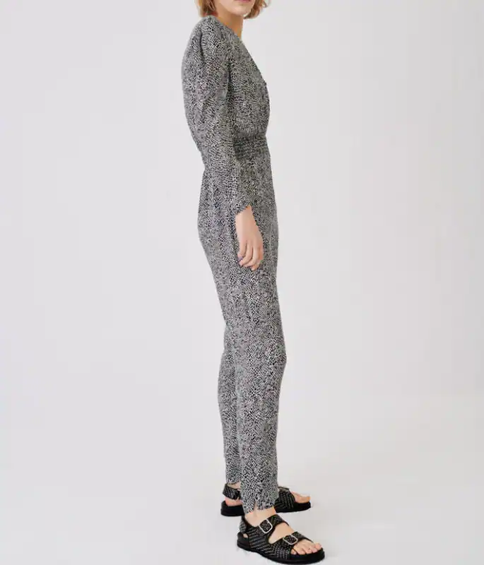 Maje Jumpsuit Schwarz Gr. 36 FR 38 Damen Einteiler V-Neck 100% Cupro MFPCO00174