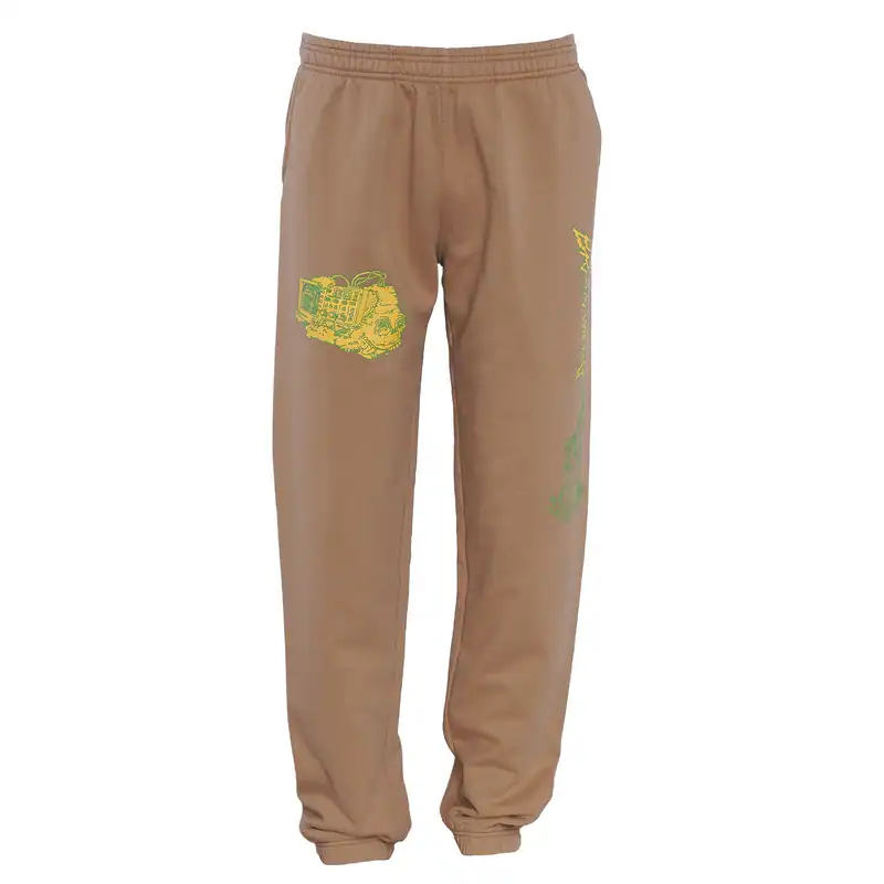 Brain Dead Hose Beige Gr. L Herren Mutant Sequencer Sweatpants Fleece Baumwolle