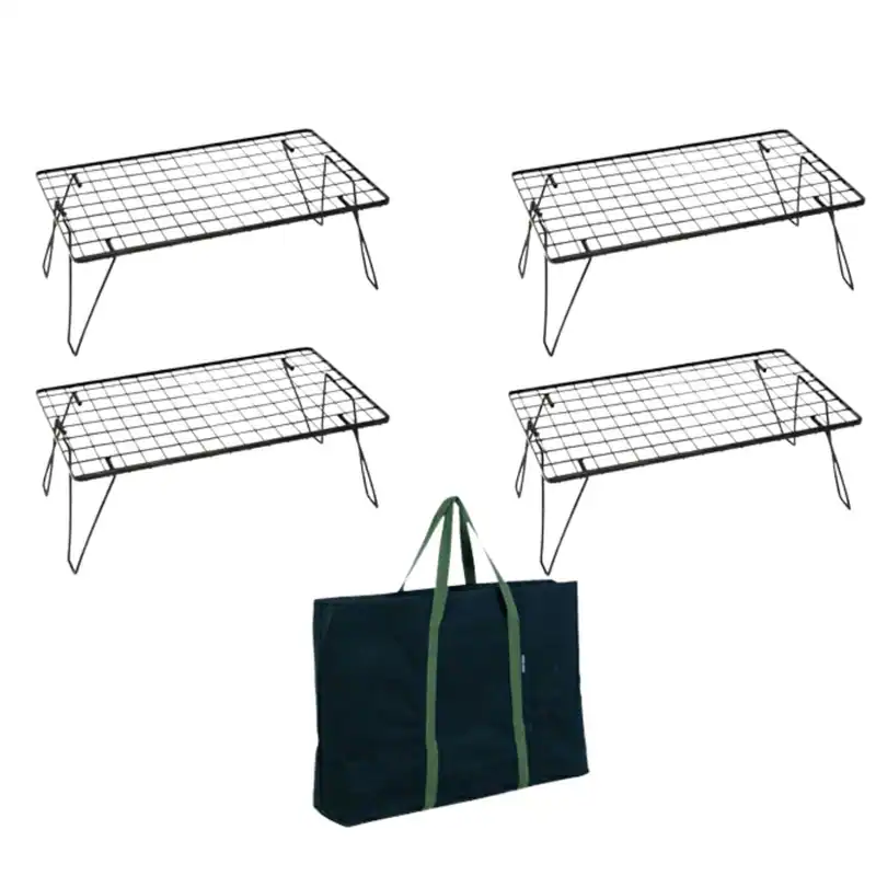 UNIFLAME Field Rack Stahl schwarz 4 Stück & Tragetasche
