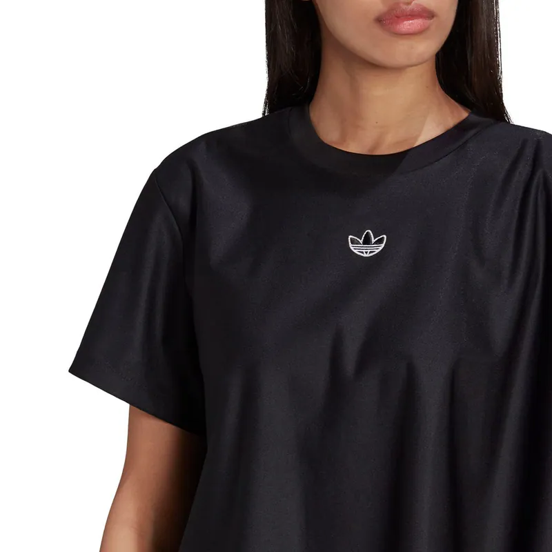 Adidas Shirt Schwarz Damen T-Shirt Logo Cropped Top Kurzarm Oberteil GN3188