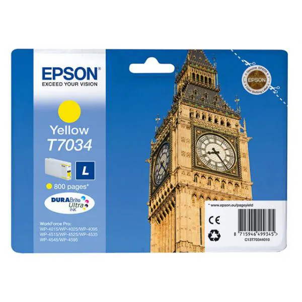 Original Epson T7034 L gelb WP-4015 WP-4025 WP-4095 WP-4515 o.V.