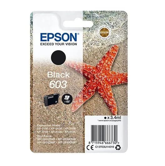 Original Epson 603 schwarz XP-2100 XP-3100 XP-4100 WF-2810 WF-2840 DATUM 2024