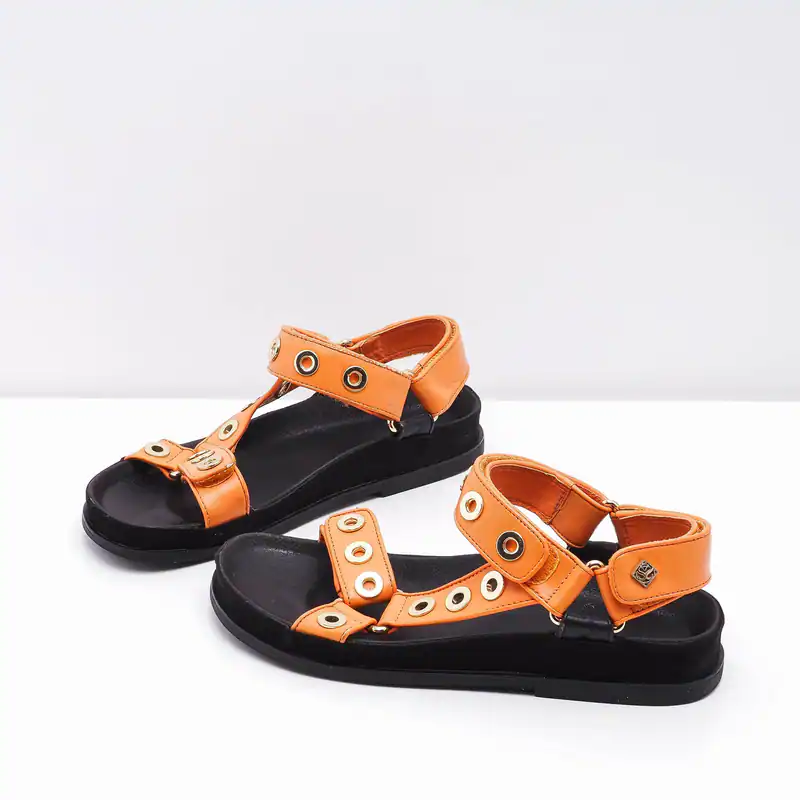 Sandro Paris Sandalen Damen Orange Leder Nieten Gr. 40 SFACH00977