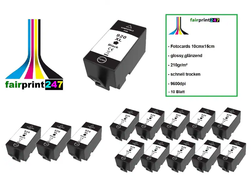 XXL-Patronen ersetzt HP 920XL schwarz für OfficeJet 6000 6500 A plus 7000 7500 A