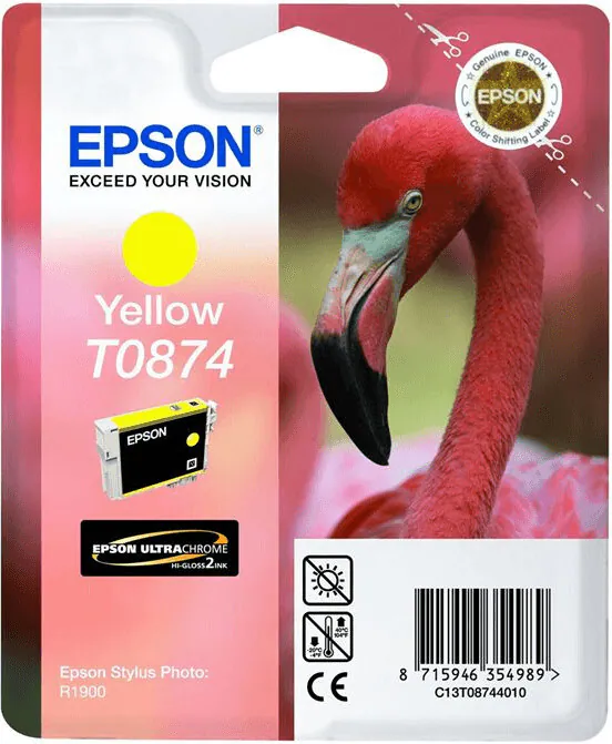 Original Epson T0874 gelb Flamingo Stylus Foto Photo R1900 o.V.