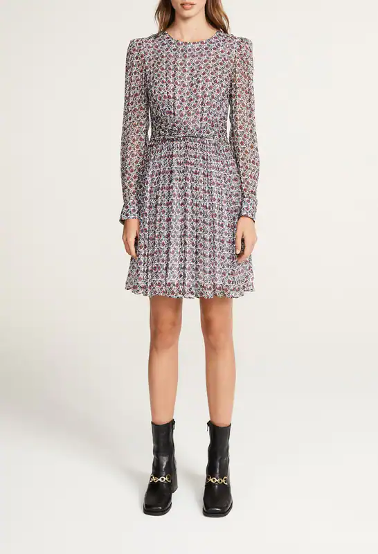 Claudie Pierlot Damenkleid Größe 34 FR / XS Kurzes Kleid mit Blumenmuster