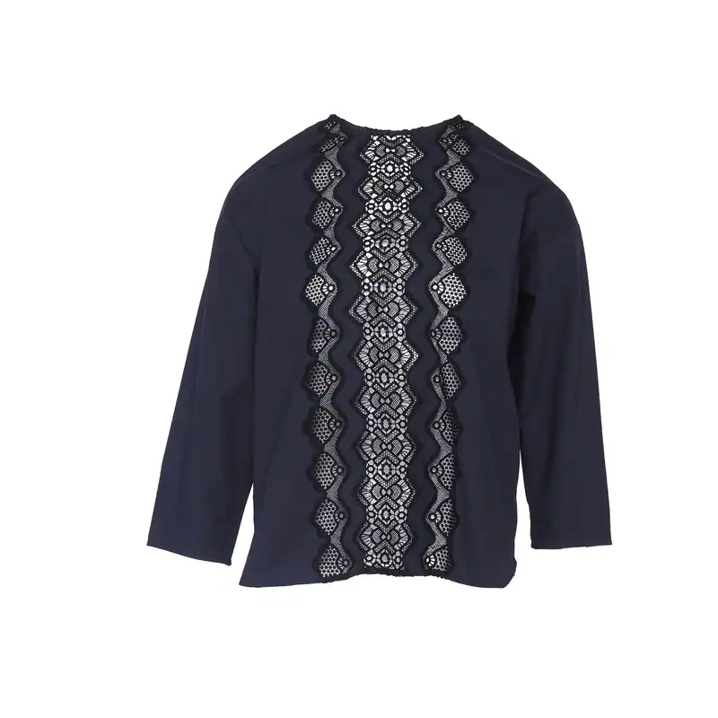 Sandro Paris Damenbluse in Marineblau aus 100 % Baumwolle Größe 1 S Neu