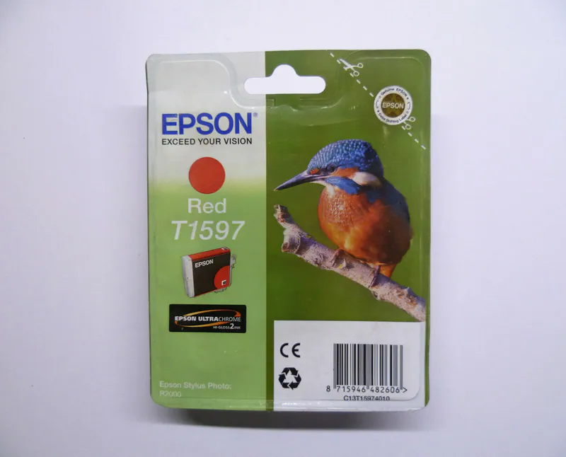 Original Epson T1597 red rot Eisvogel Stylus Photo Foto R2000 ---- OVP 06/2018