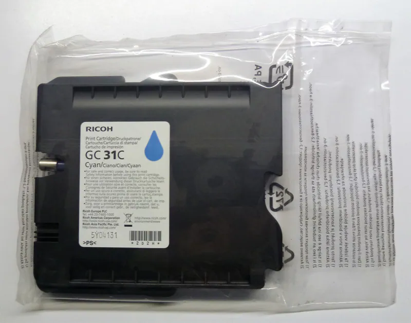 Original Ricoh GC 31 C cyan Aficio GX e2600 e3300N e3350N e5550N e7700N o.V.