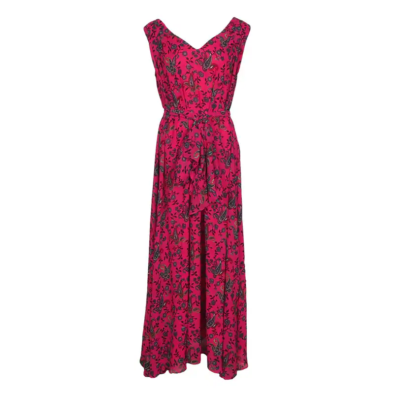 Claudie Pierlot Kleid Pink Blumen Gr. 36 FR / S Damen Maxikleid CFPRO00717
