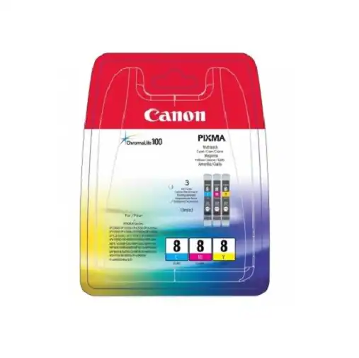 3 x original Canon CLI-8 C M Y MultiPack CLI-8C CLI-8M CLI-8Y (3 Patronen) OVP