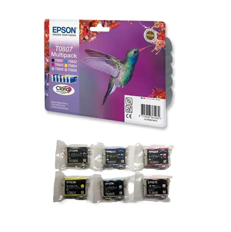 Original Epson MultiPack T0807 Tintenpatrone Tinte Druckerpatrone bulk o.V.