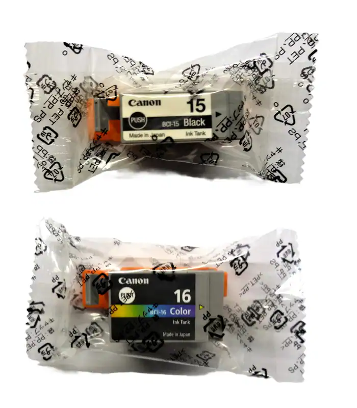 Original Canon BCI-15BK+BCI-16 color iP90 mini220 DS700 DS810 iP90v - 2 Patronen