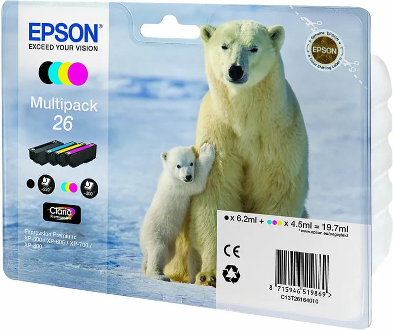 Original Epson 26 T2616 MultiPack XP-510 XP-520 XP-600 OVP DATUM 03/2022