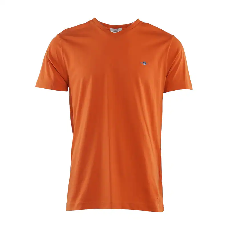 GANT Herren T-Shirt Kurzarm 100% Baumwolle Logo Orange Freizeit Gr. M