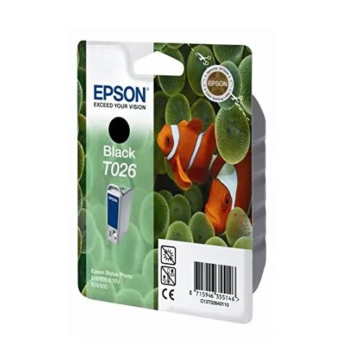 Original Epson T026 schwarz Stylus Photo 810 830U 925 935 OVP DATUM 01-12/2018