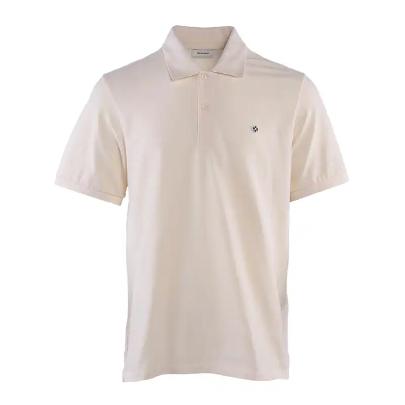 Sandro Polo Ecru Gr. XS Herren Poloshirt Kurzarm Baumwolle Shirt SHPTS01242