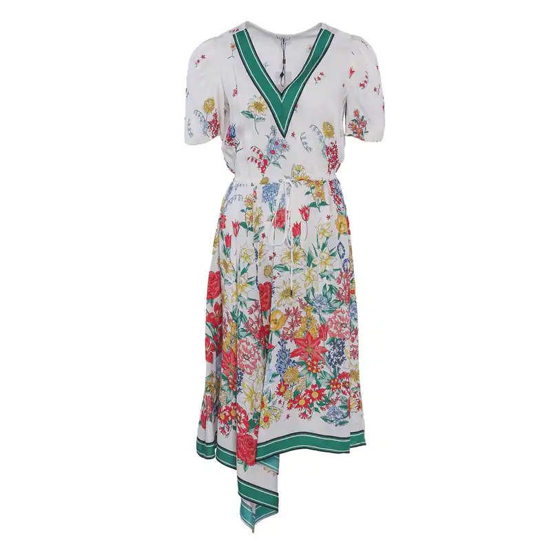 Claudie Pierlot Kleid Mehrfarbig Blumen Gr. FR 38 M Damen Midikleid 75R1E19