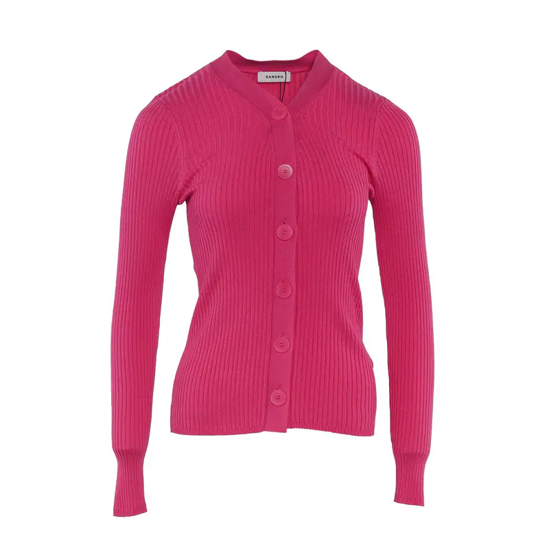 Sandro Pullover Rosa Gr. 36 FR / S Damen Seide Top Strick Oberteil SFPCA01000