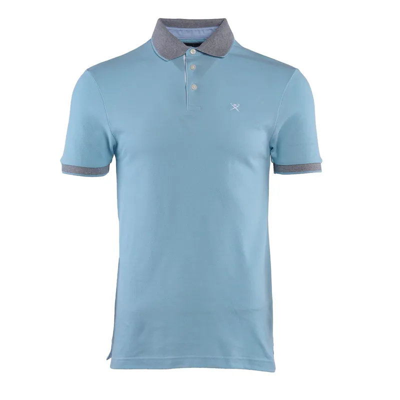 Hackett London Herren Polo Hemd Blau HM562997 100% Baumwolle Gr. S Blue