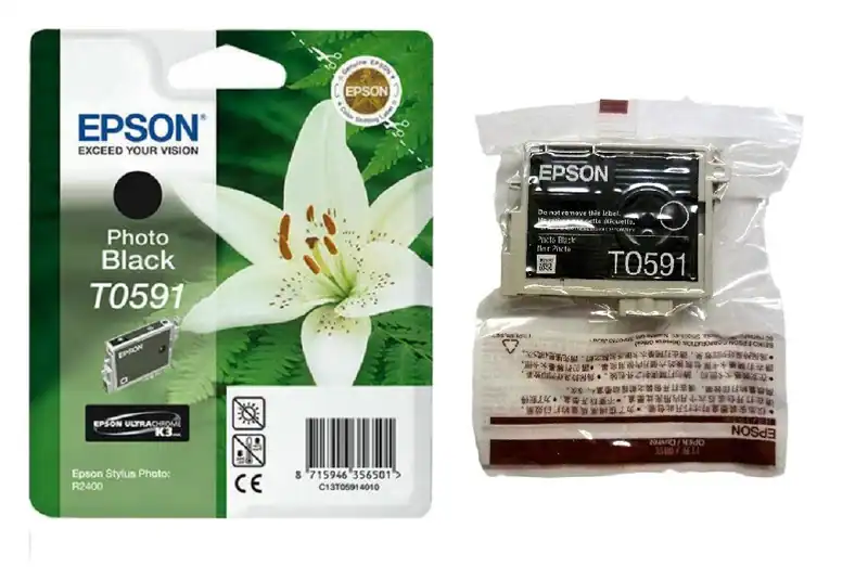 Original Epson T0591 schwarz Stylus Foto Photo 2400 R2400 o.V.
