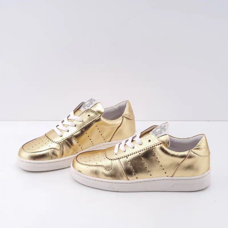 Claudie Pierlot Sneaker Gold Leder Schuhe Gr. 37 Damen CFACH00206