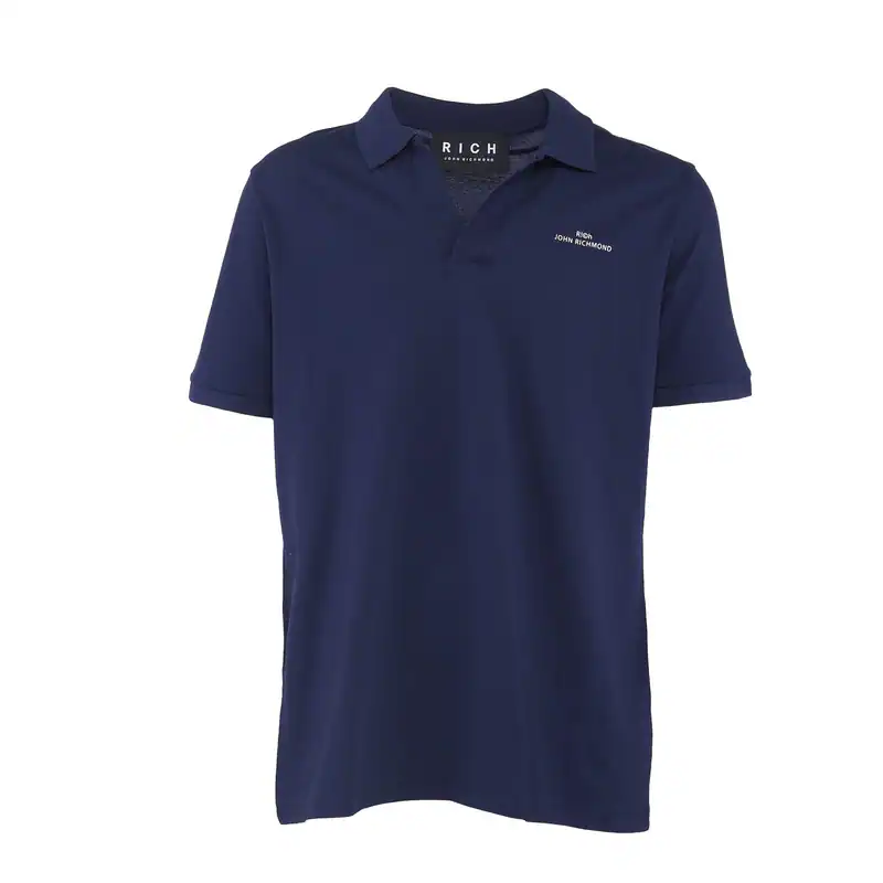 John Richmond Herren Poloshirt Blau Baumwolle Logo Gr S Luxus Designer