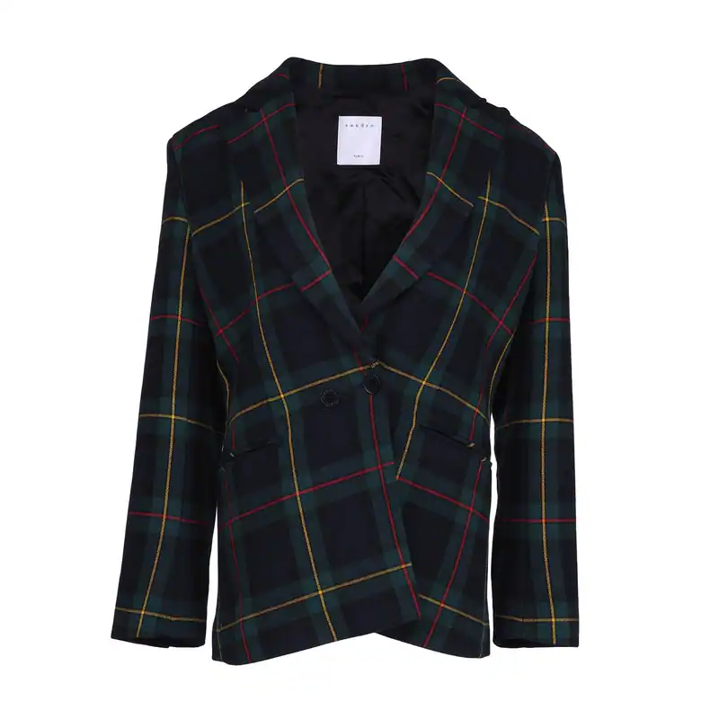 Sandro Jacke Bunt Gr. 38 FR / M Damen Wollmischung Blazer Tweed Jacke V7258H