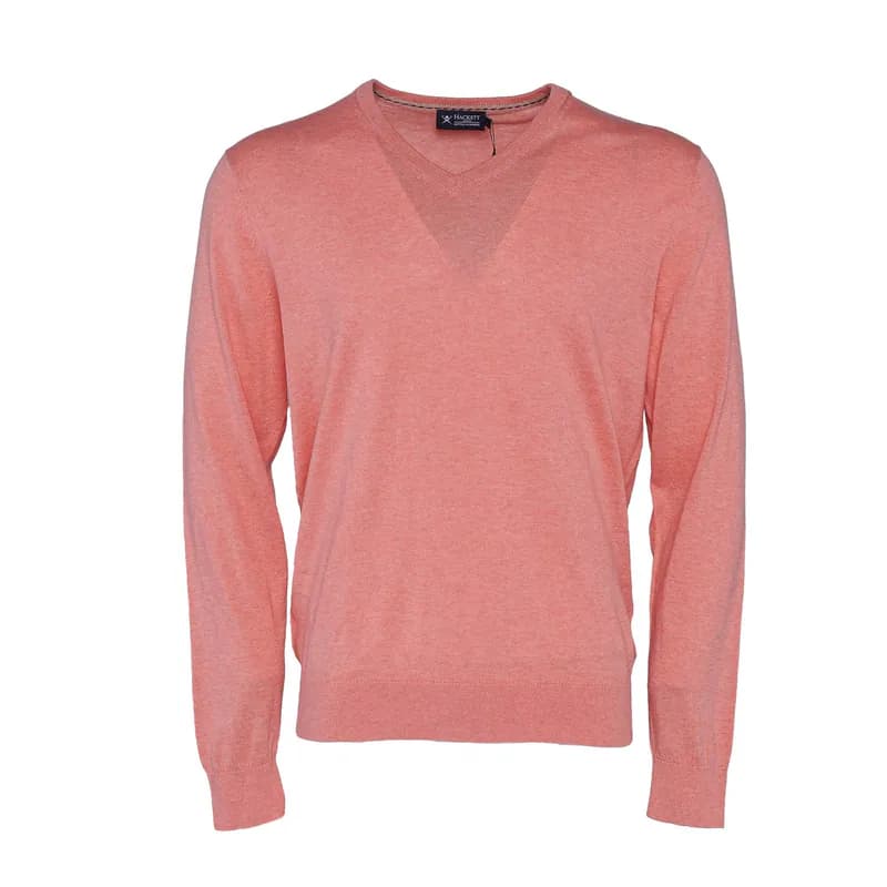 Hackett London Pullover Rosa V-Ausschnitt Kaschmir-Mix Gr. S Herren HM702784