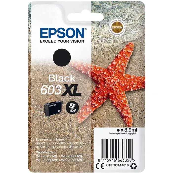 Original Epson 603XL schwarz XP-2100 XP-3100 XP-4100 WF-2810 2840 DATUM 06/2027