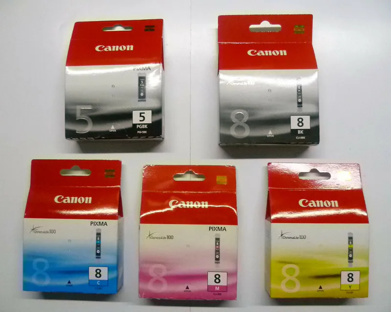 5 x original Canon PGI-5 CLI-8 BK C M Y ungeöffnete OVP , wie abgebildet
