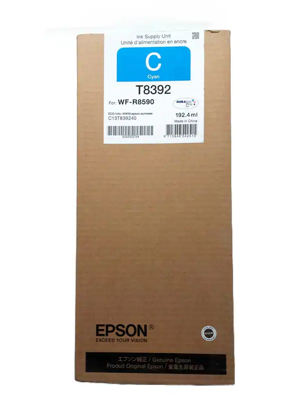 Original Epson T8392 cyan WorkForce WF-R8590 192,4ml OVP DATUM 2022