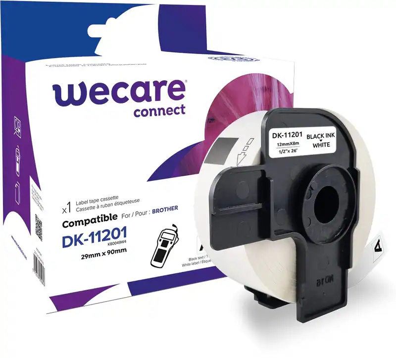 Wecare Etiketten kompatibel Brother DK-11201 29mm x 90mm - 400 pro Rolle P-Touch