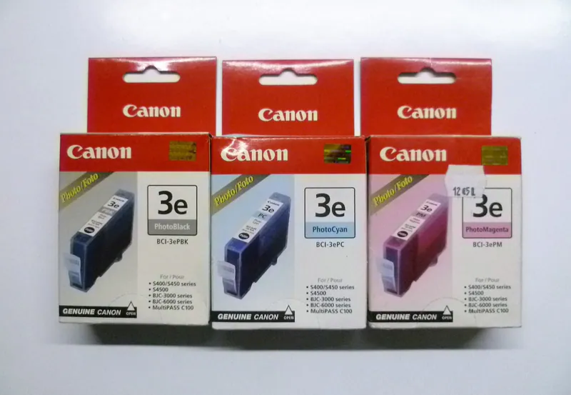 3 x Original Canon BCI-3 PBK PC PM Set C100 C400 C755 S400 S450 S4500