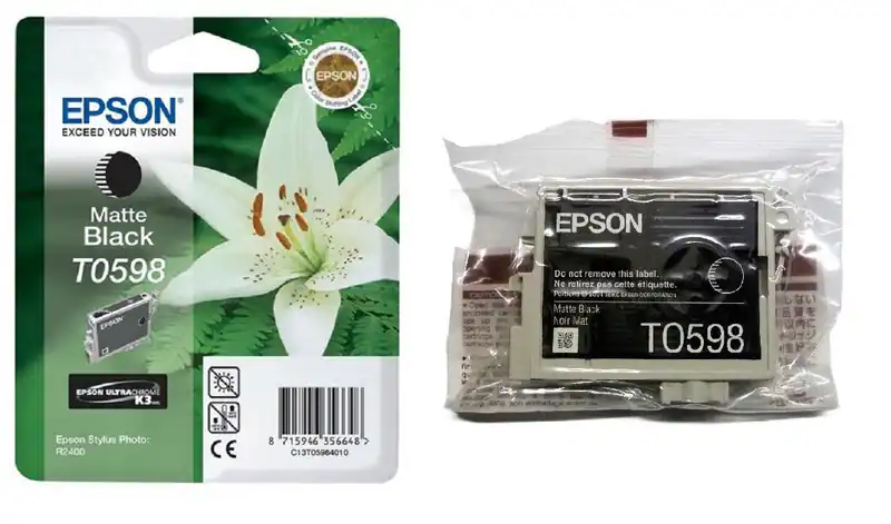 Original Epson T0598 schwarz matt Lilie Stylus Foto Photo 2400 R2400 o.V.