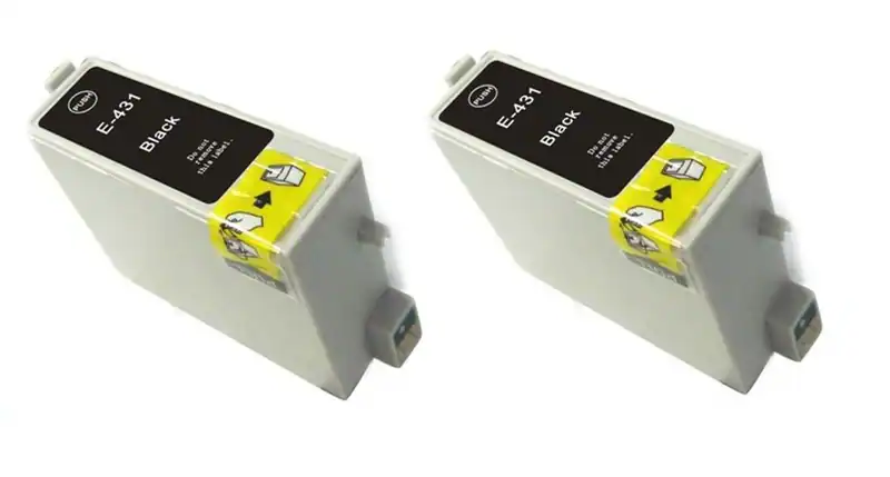 2 x Patrone für Epson T0431 schwarz Stylus C84 C86 CX6400 CX6600 kein original