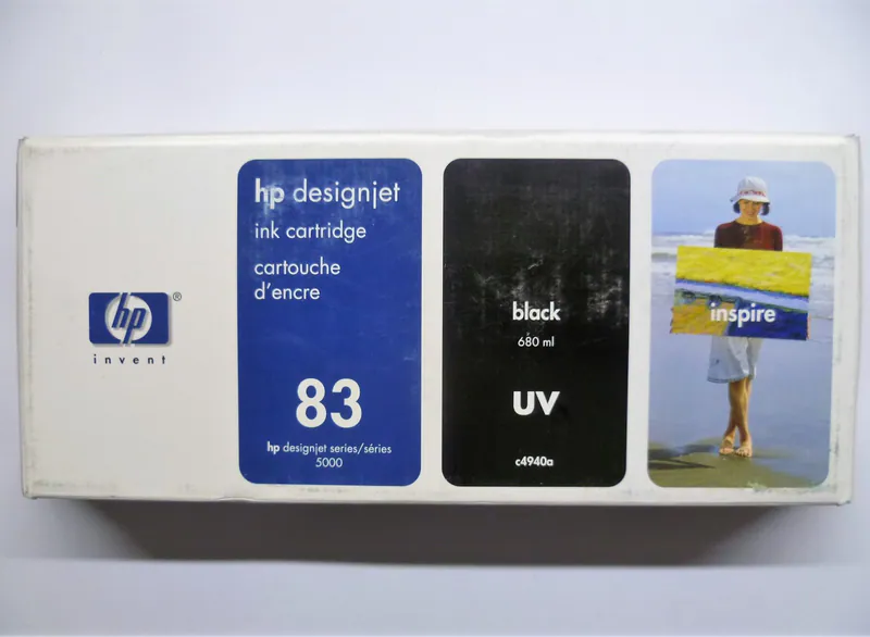 Original HP 83 schwarz black C4940A UV DesignJet 5000 Serie DATUM 2013 OVP